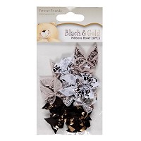 FFS 367200 Ribbon bows - black & gold (20pcs)