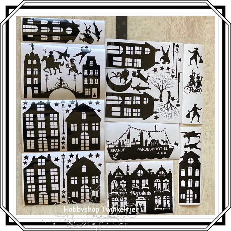 Raam Sticker Rand Sint en piet raamstickers Hobbyshop Twinkeltje